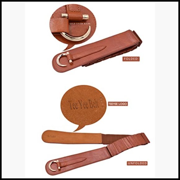 PU Leather Elastic Stretch Belt Hook Closure Vintage Renaissance Fashion